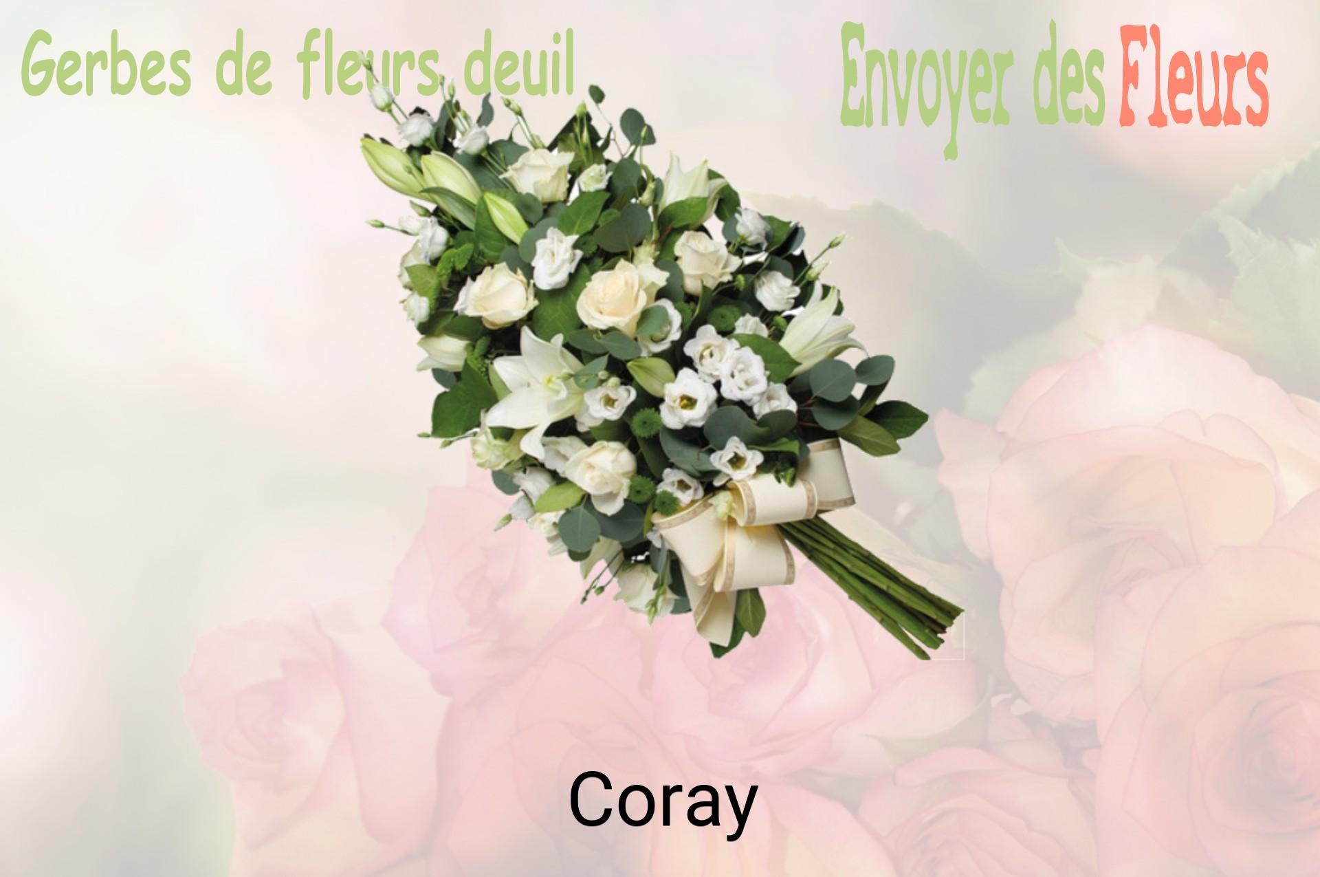 Gerbe de fleurs de deuil livrée à Coray